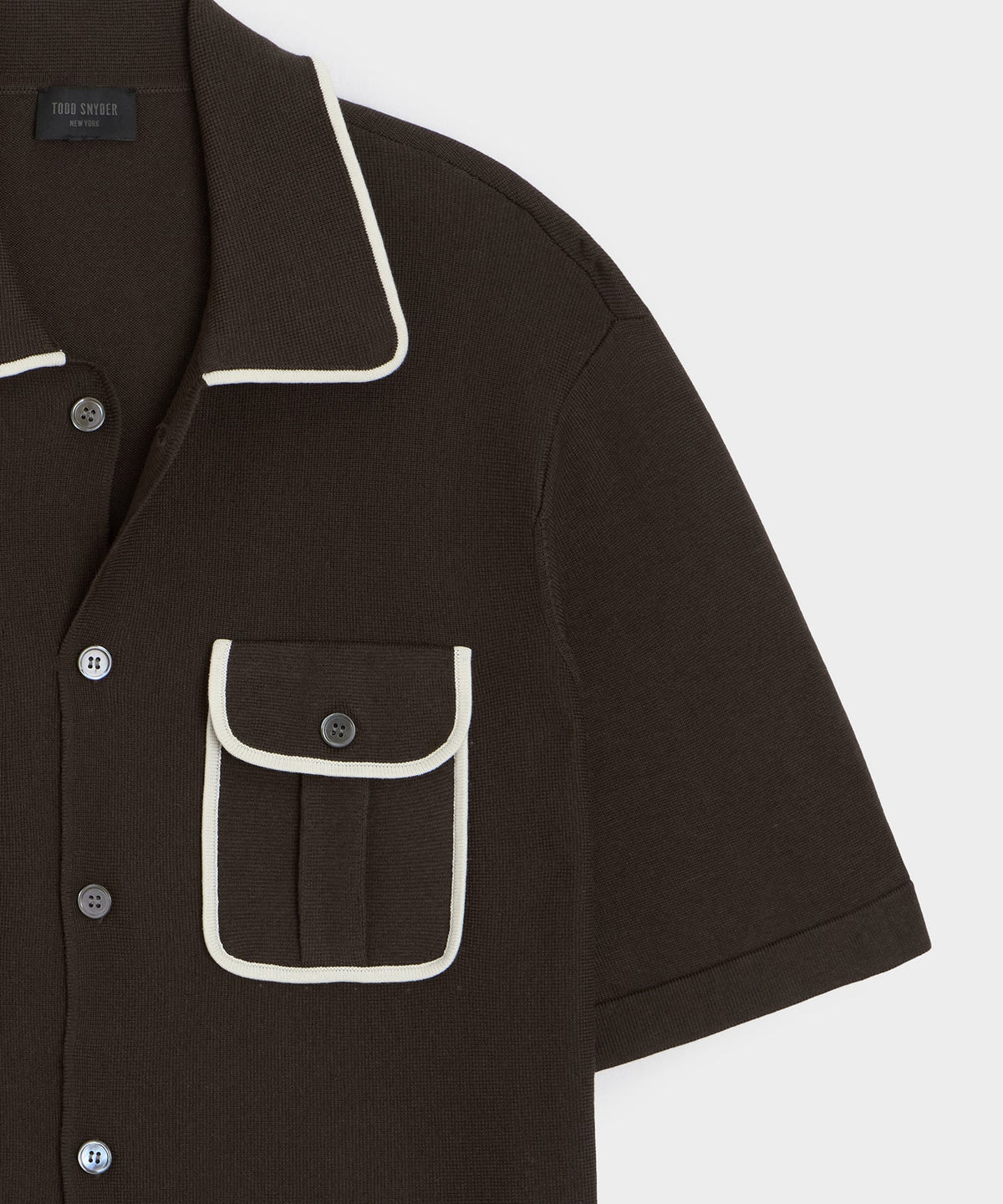 Todd Snyder Wynwood Sweater Polo - Saddle Brown