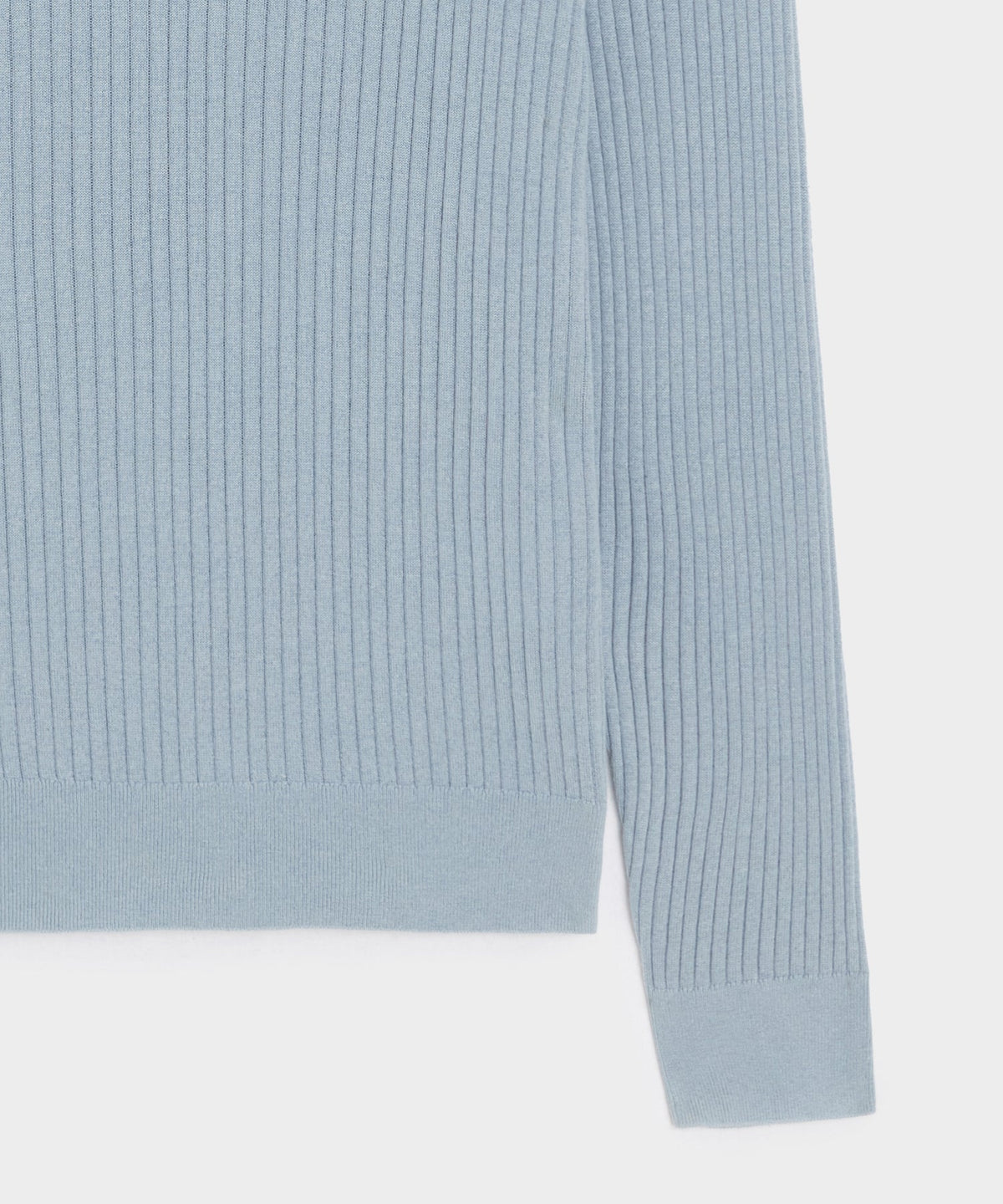 Todd Snyder Silk-Cashmere Ribbed Montauk Sweater Polo - Dusty Blue
