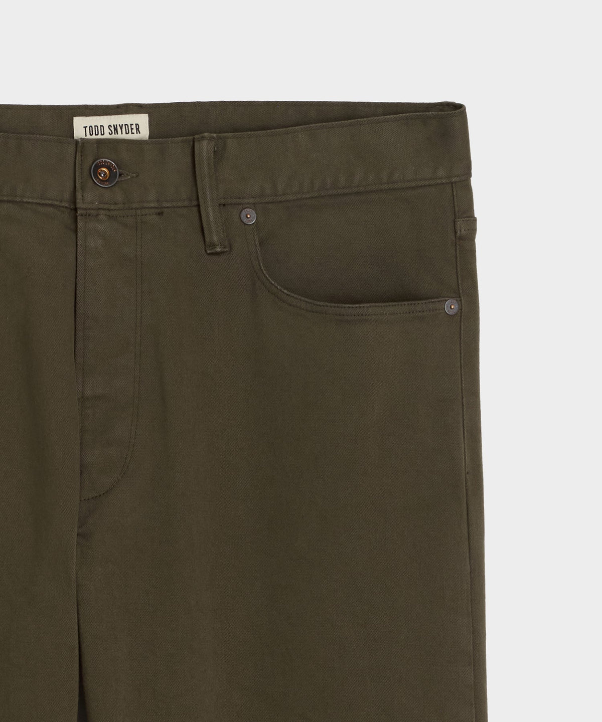 Todd Snyder Straight Fit 5-Pocket Chino - Olive Vine