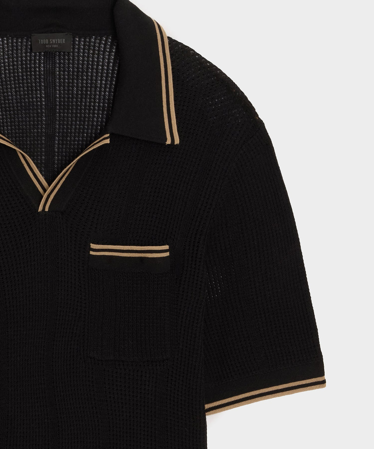 Todd Snyder Harbor Montauk Sweater Polo - Black