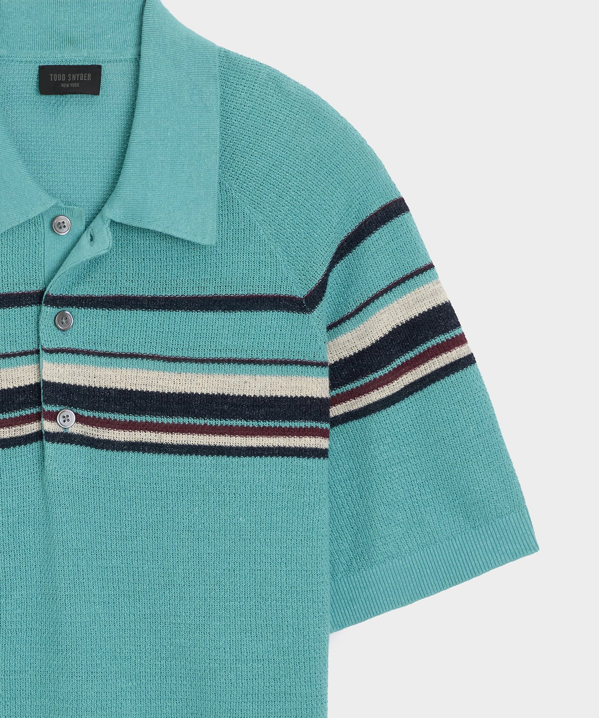 Todd Snyder Clemente Sweater Polo - Blue Ridge