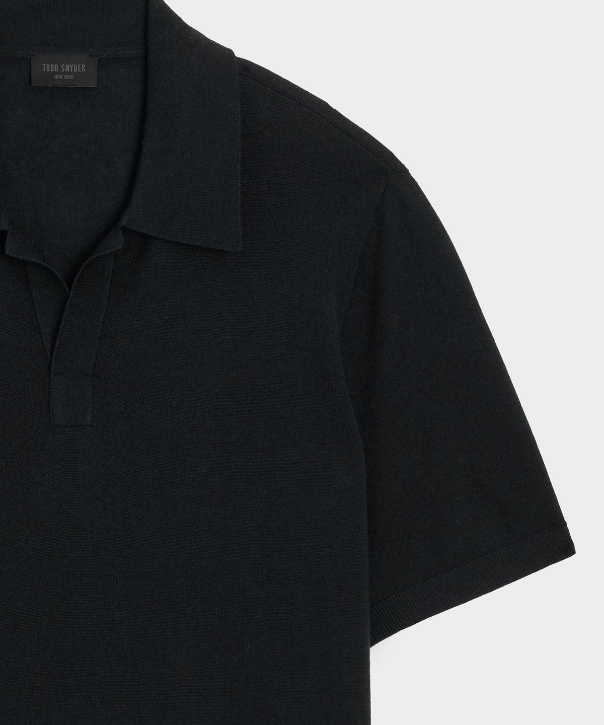 Todd Snyder Silk-Cashmere Montauk Sweater Polo - Black