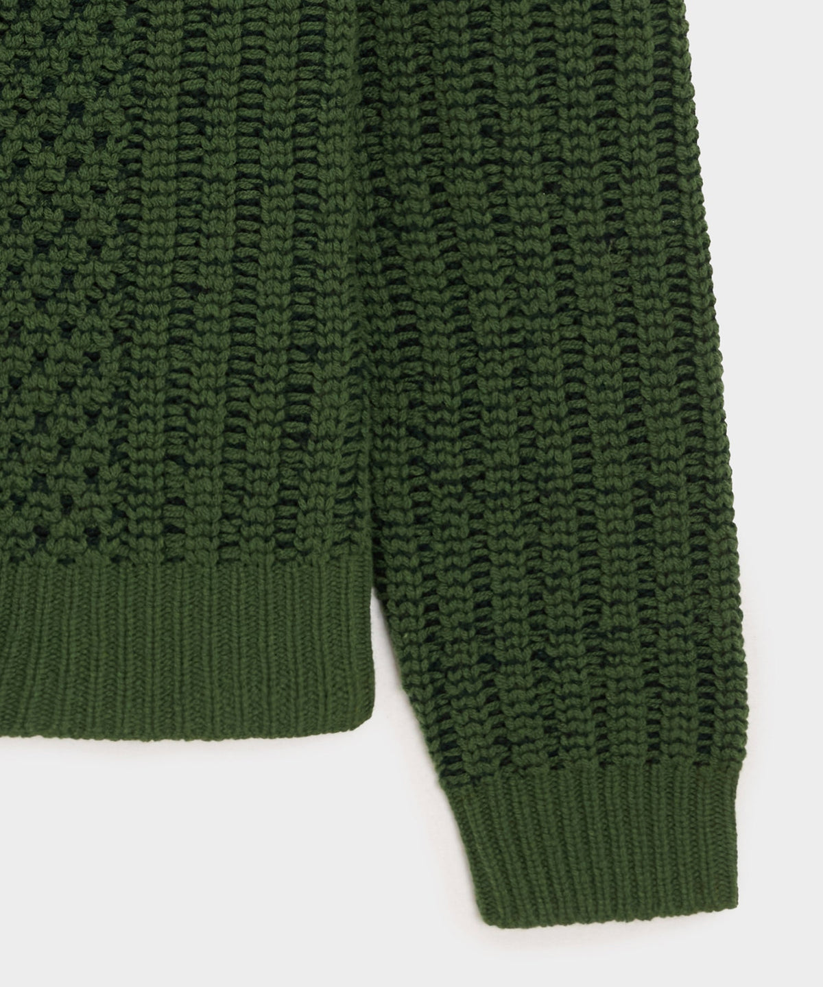 Todd Snyder Lattice Mockneck Sweater Jacket - Forest Green