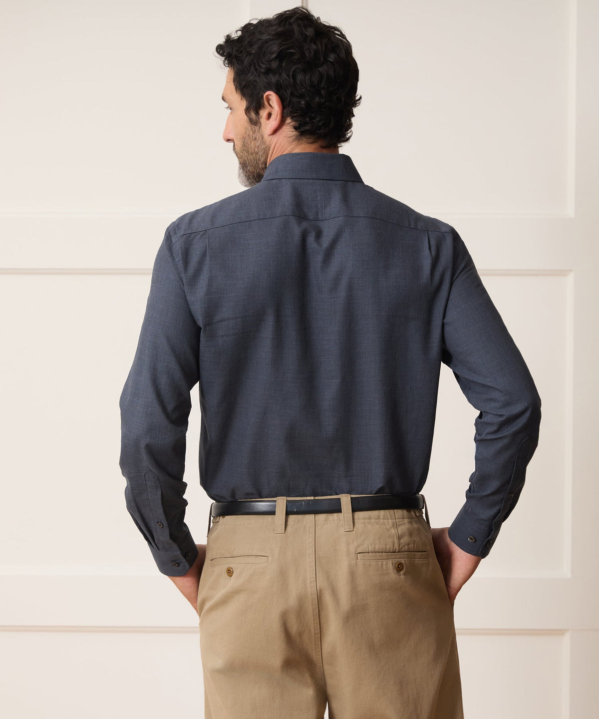 Todd Snyder Italian Featherweight Flannel Long Point Collar Dress Shirt - Navy