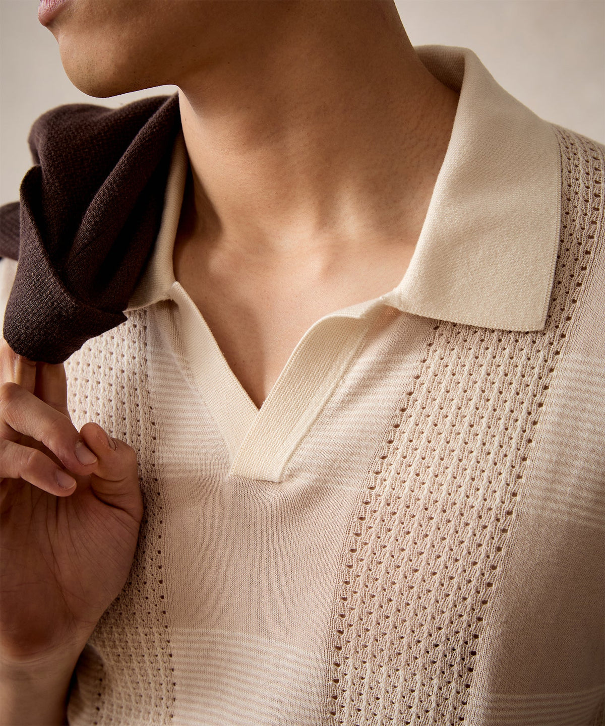 Todd Snyder Mesh Silk-Cotton Montauk Sweater Polo - Coastal White