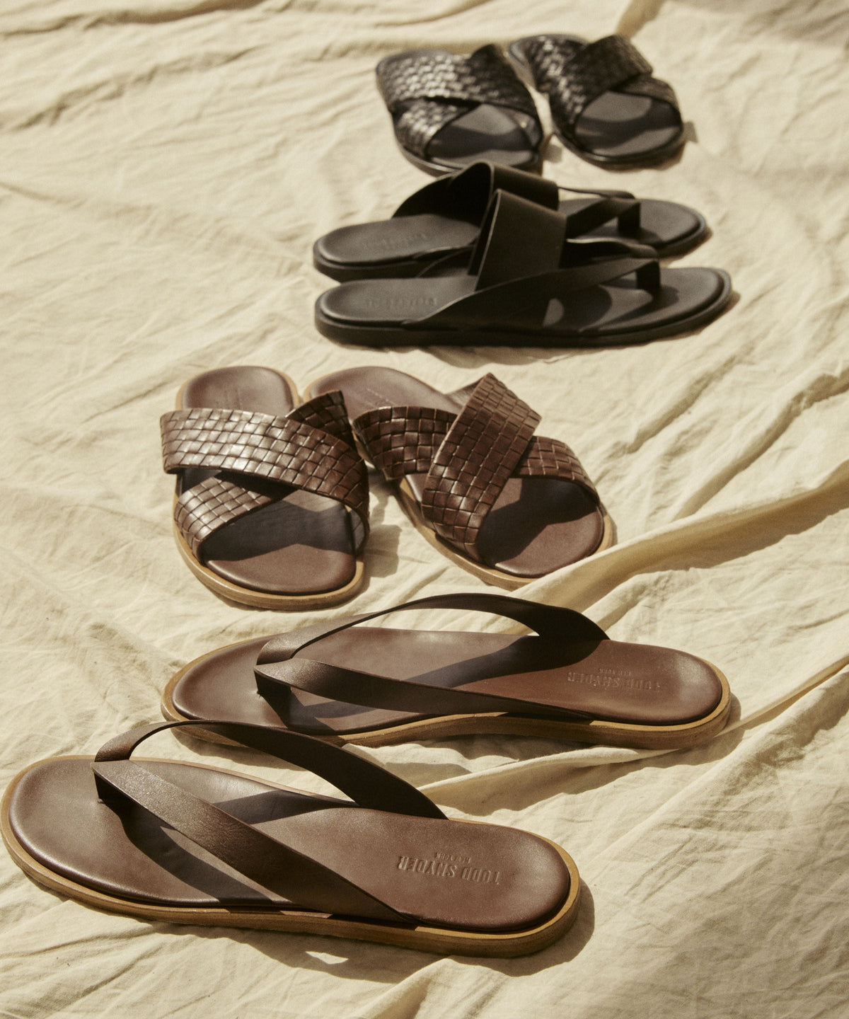 Todd Snyder Porto Leather Thong Sandal - Brown