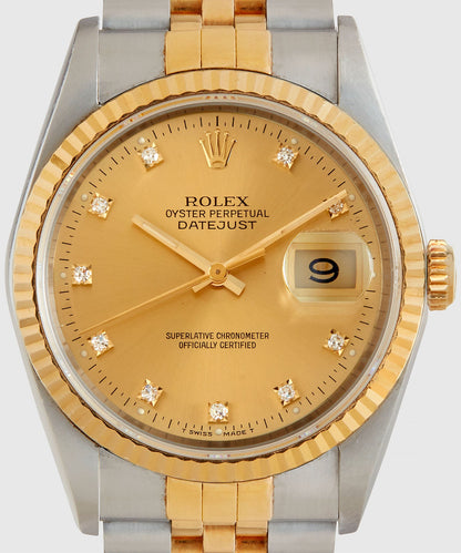 Todd Snyder 1991 Rolex Oyster Perpetual Datejust 2-Tone Diamond Jubilee Watch - Gold