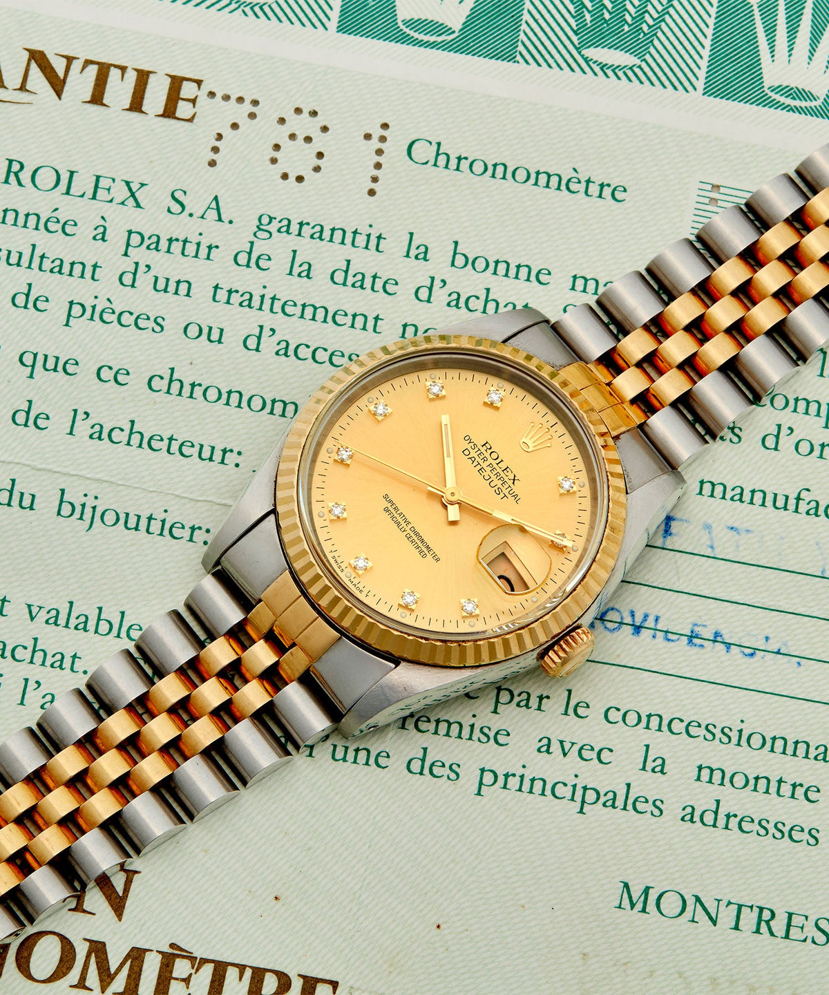 Todd Snyder 1991 Rolex Oyster Perpetual Datejust 2-Tone Diamond Jubilee Watch - Gold