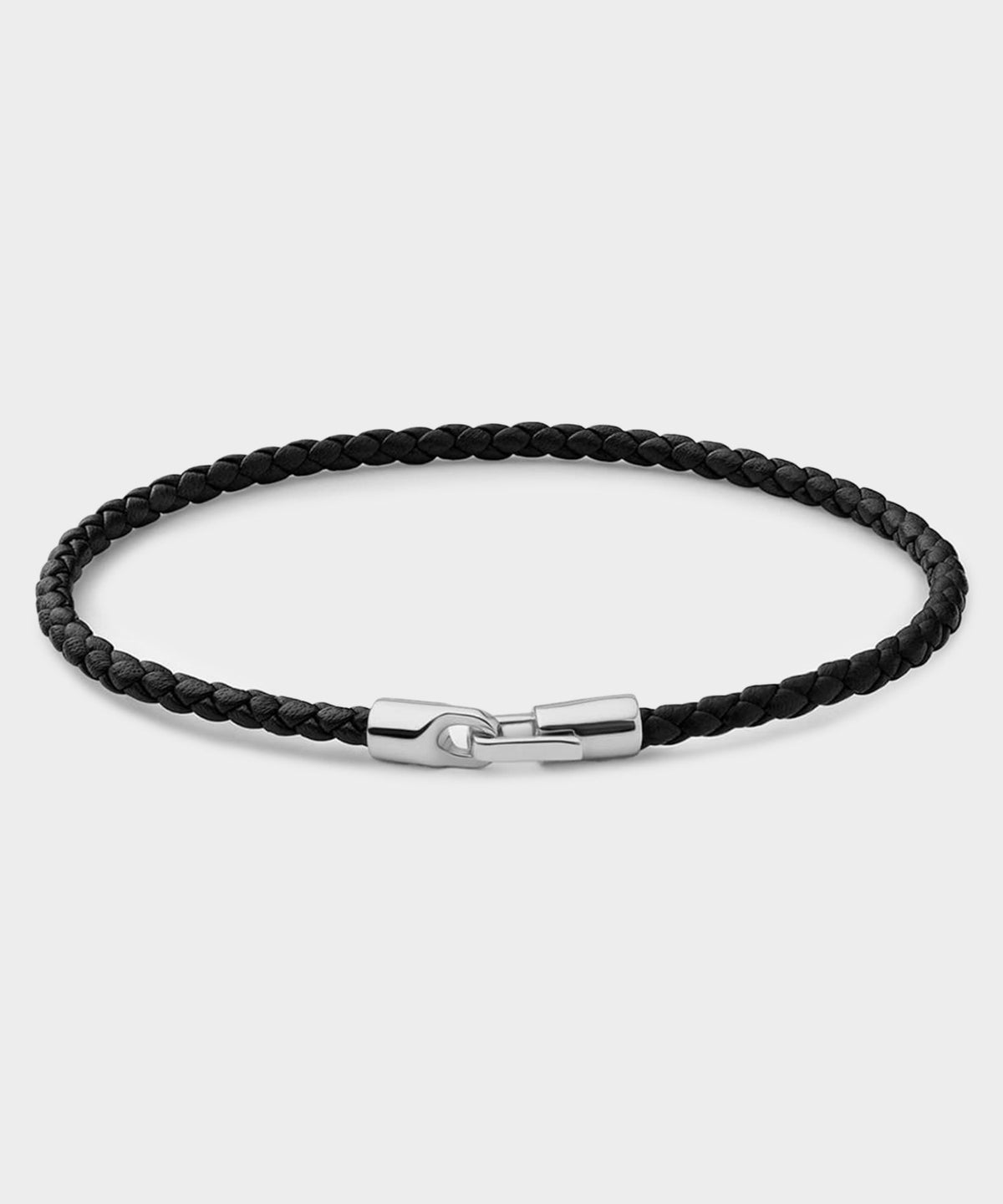 Todd Snyder Miansai Sterling Silver Leather Cruz Bracelet - Black