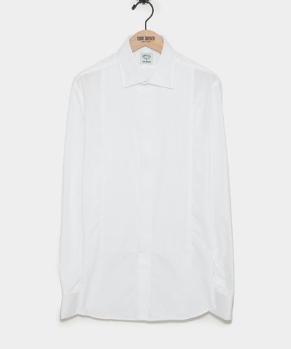 Todd Snyder Hamilton + Todd Snyder Cotton Pleated Spread Collar Tuxedo Shirt - White