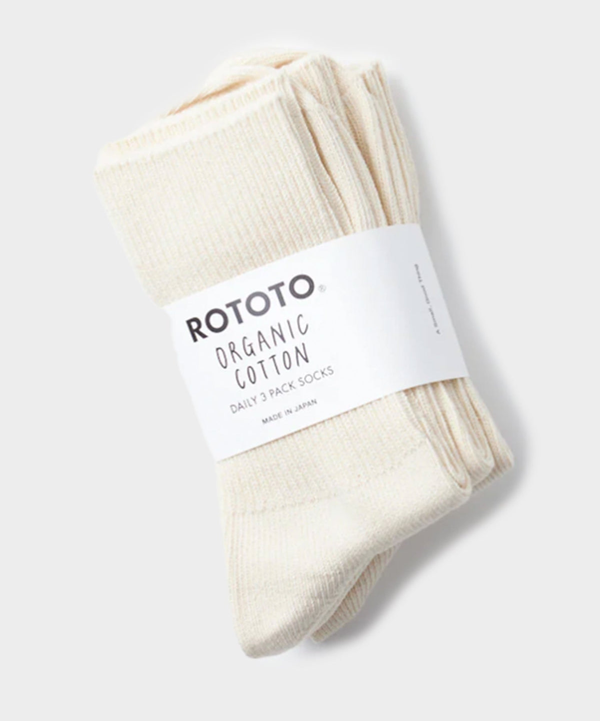 Todd Snyder RoToTo Organic Daily 3 Pack Crew Socks - Ecru