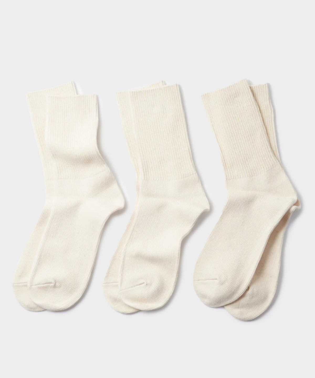Todd Snyder RoToTo Organic Daily 3 Pack Crew Socks - Ecru