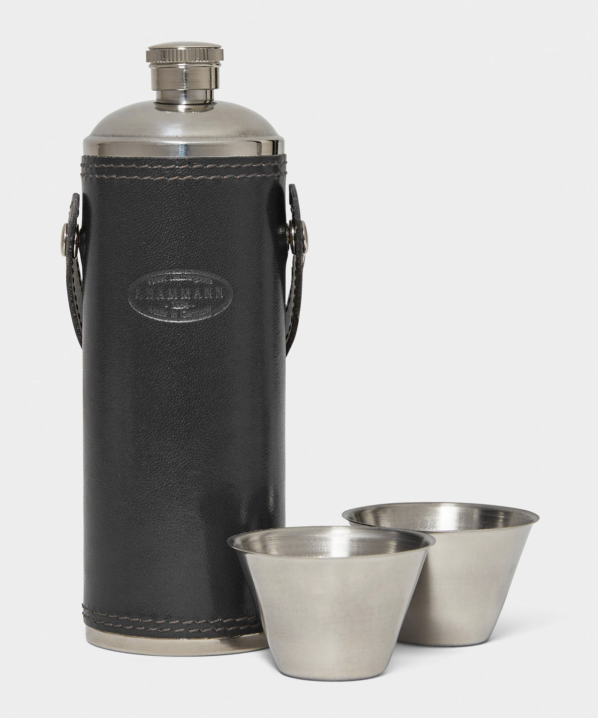 Todd Snyder F. Hammann Leather Hunting Flask - Black