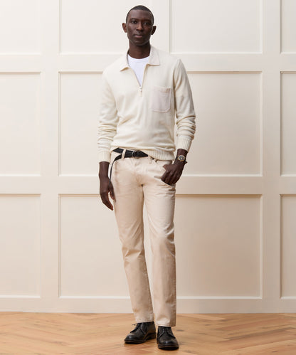 Todd Snyder Italian Cashmere Half-Zip Sweater Polo - Bisque