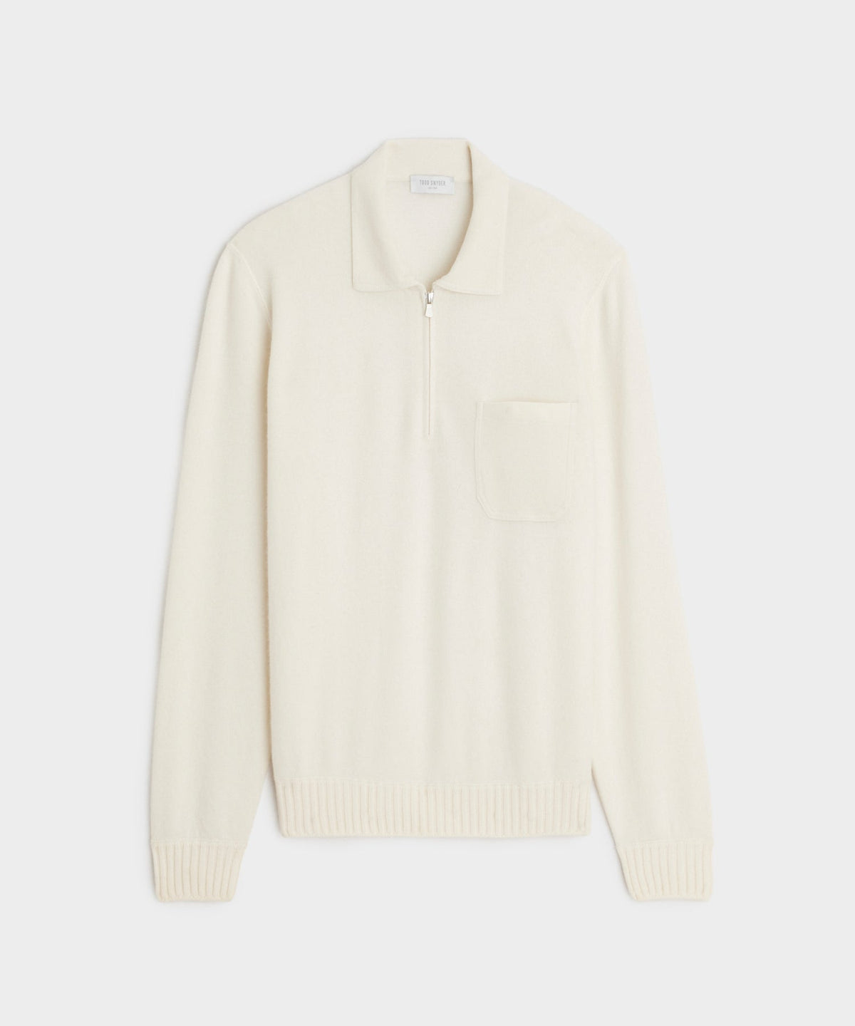 Todd Snyder Italian Cashmere Half-Zip Sweater Polo - Bisque
