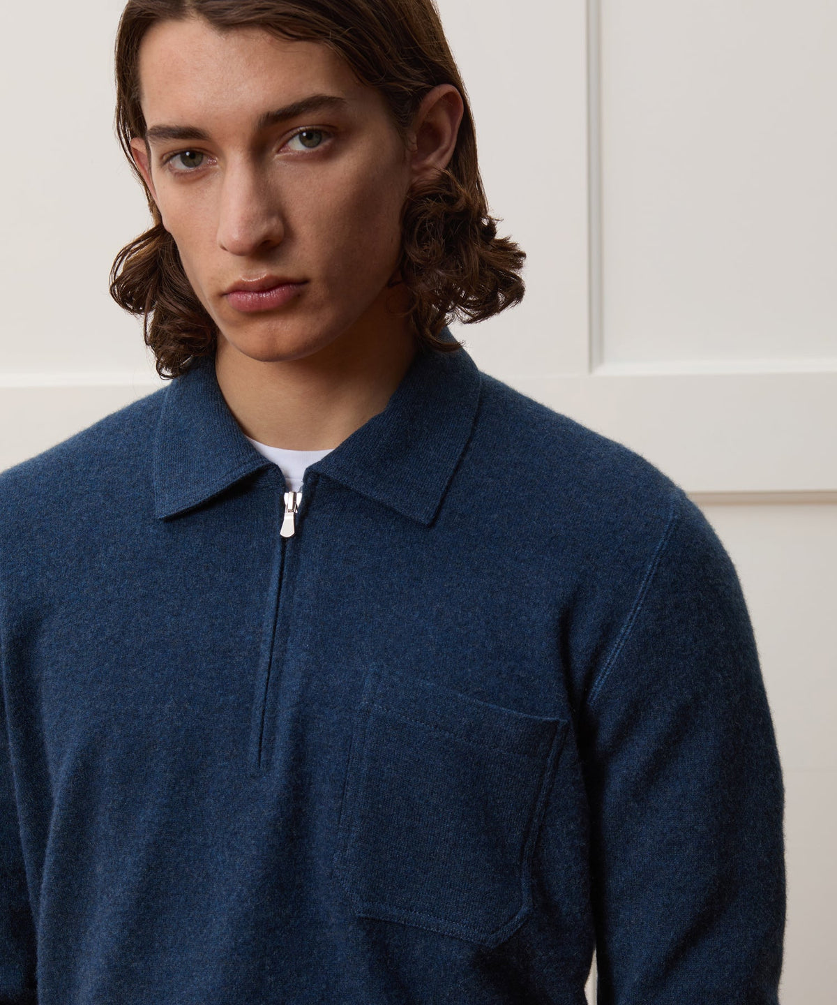Todd Snyder Italian Cashmere Half-Zip Sweater Polo - Navy
