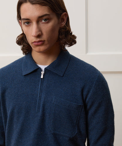 Todd Snyder Italian Cashmere Half-Zip Sweater Polo - Navy