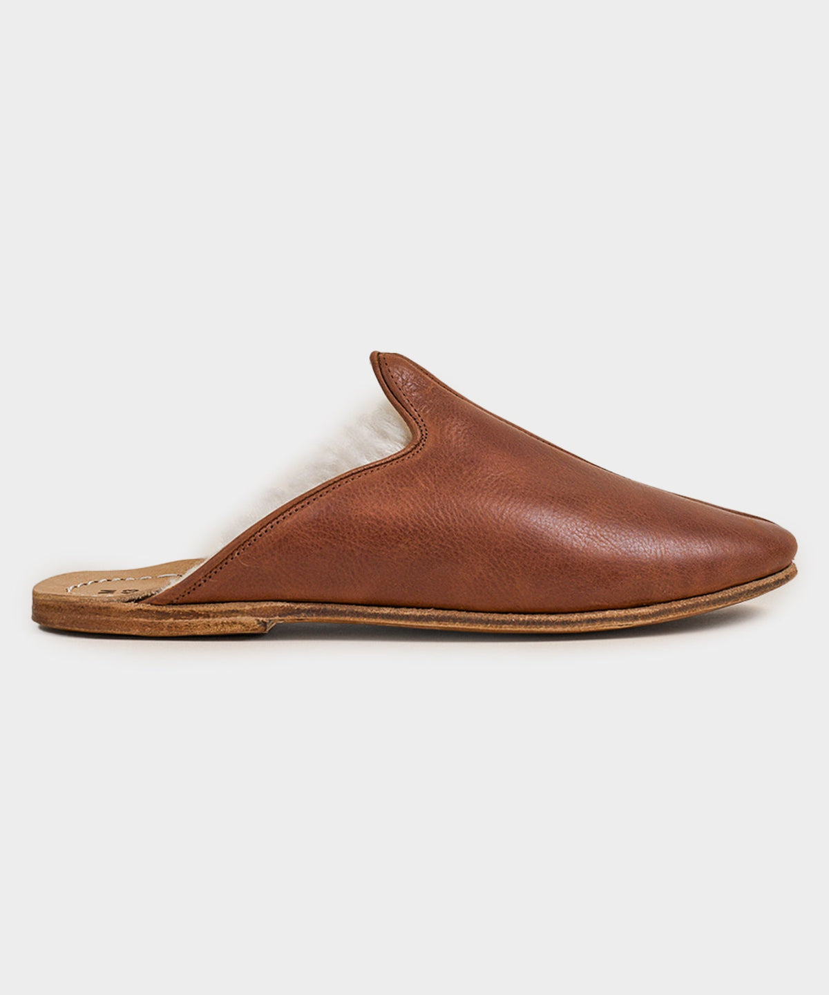 Todd Snyder Sabah Baba Leather Shearling Slide - Brown