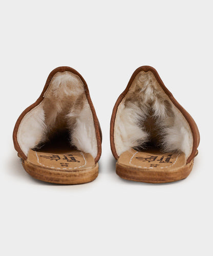 Todd Snyder Sabah Baba Leather Shearling Slide - Brown