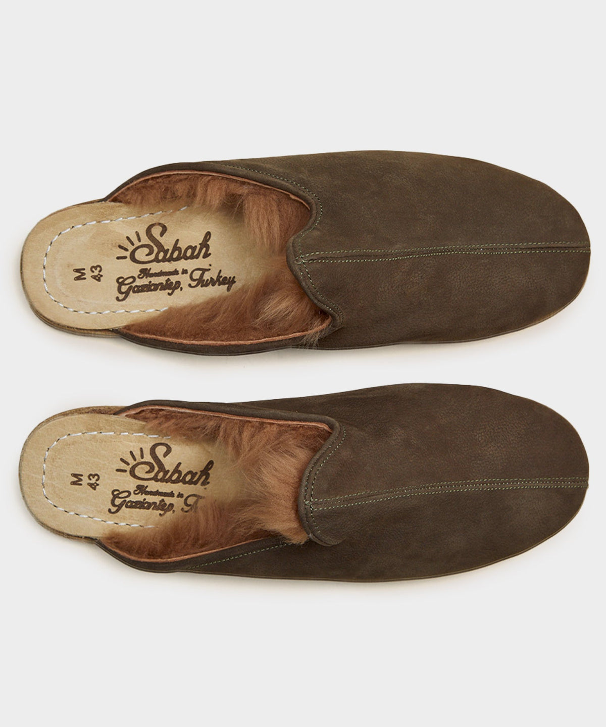 Todd Snyder Sabah Baba Suede Shearling Slide - Olive