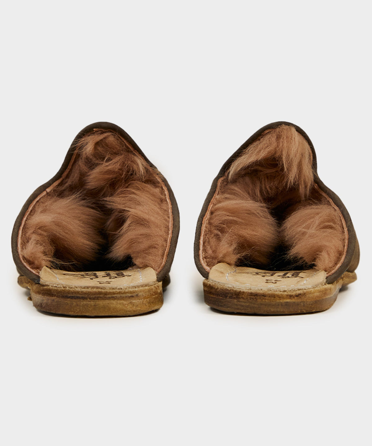 Todd Snyder Sabah Baba Suede Shearling Slide - Olive