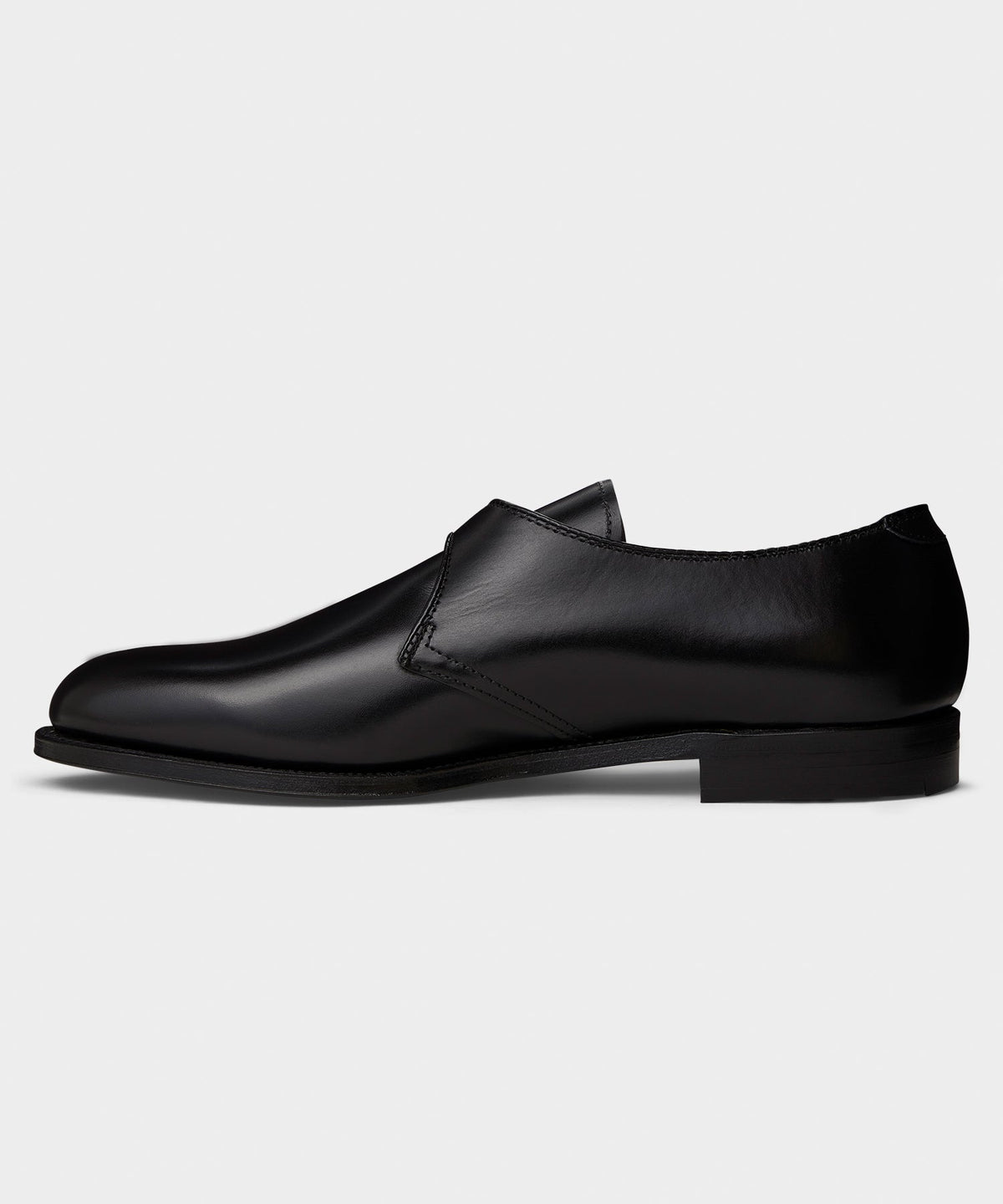 Todd Snyder Alden Plain Toe Monk Strap Shoe - Black
