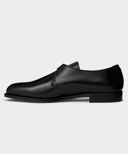 Todd Snyder Alden Plain Toe Monk Strap Shoe - Black