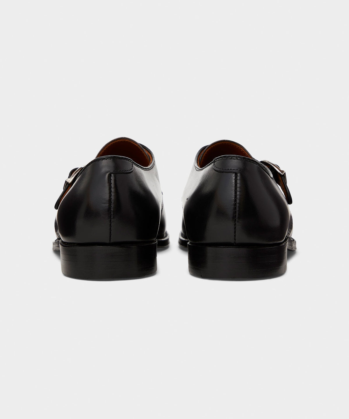 Todd Snyder Alden Plain Toe Monk Strap Shoe - Black