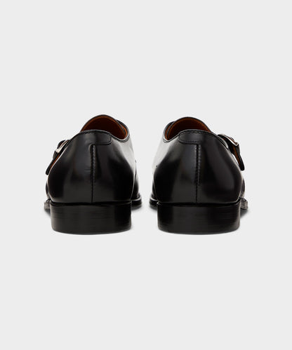 Todd Snyder Alden Plain Toe Monk Strap Shoe - Black