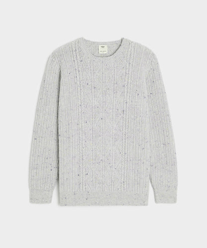 Todd Snyder Inis Meáin Aran Cable Crewneck - Grey