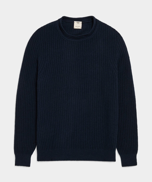 Todd Snyder Inis Meáin Rollneck Sweater - Navy