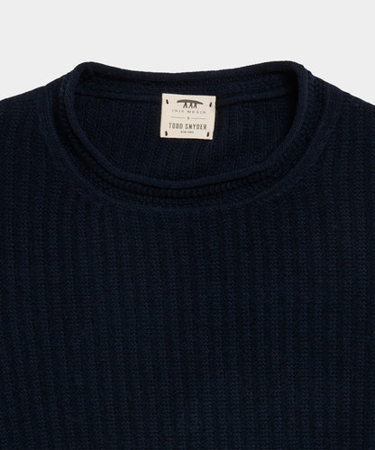 Todd Snyder Inis Meáin Rollneck Sweater - Navy