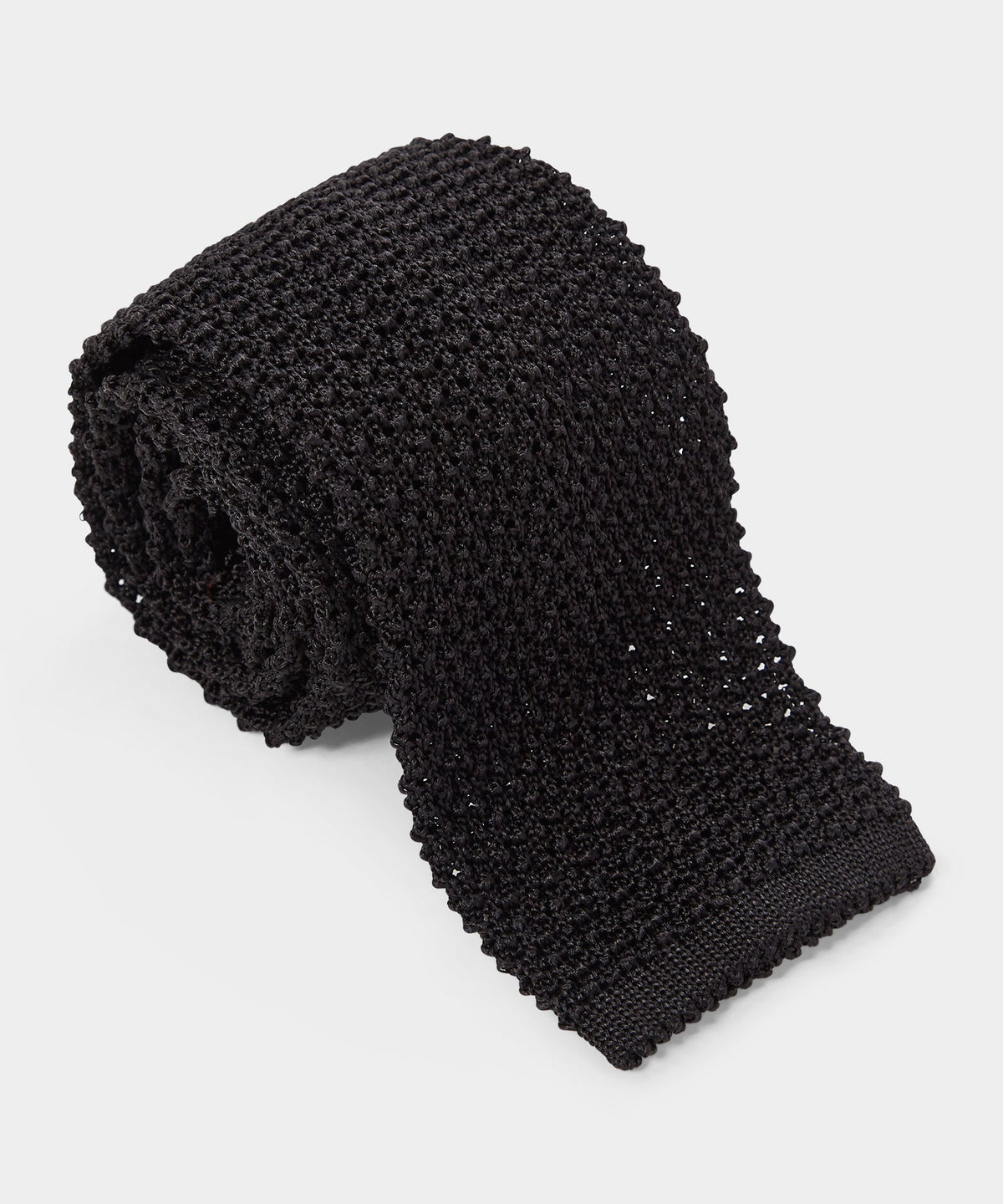 Todd Snyder Italian Silk Wide Knit Tie - Black