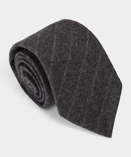 Todd Snyder Pinstripe Flannel Wool Tie - Grey