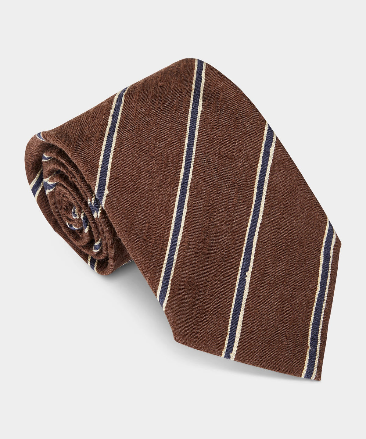 Todd Snyder Striped Shantung Silk Tie - Brown