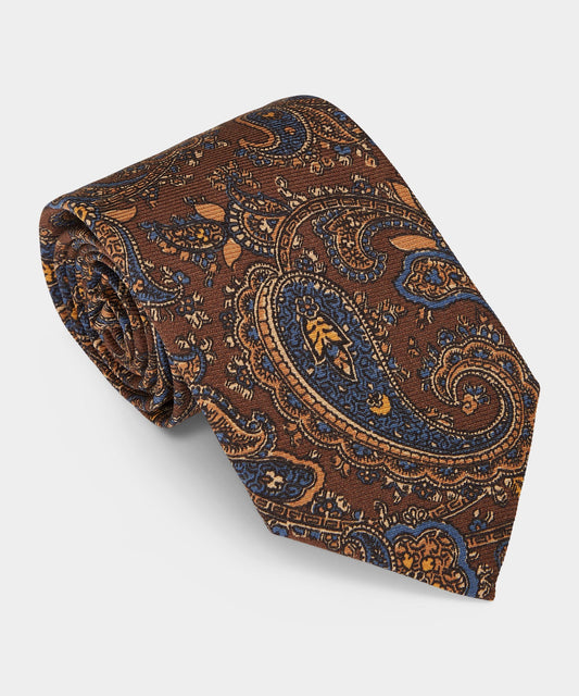 Todd Snyder Paisley Silk Tie - Brown