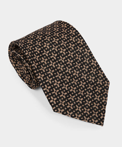 Todd Snyder Italian Silk Abstract Maze Tie - Black