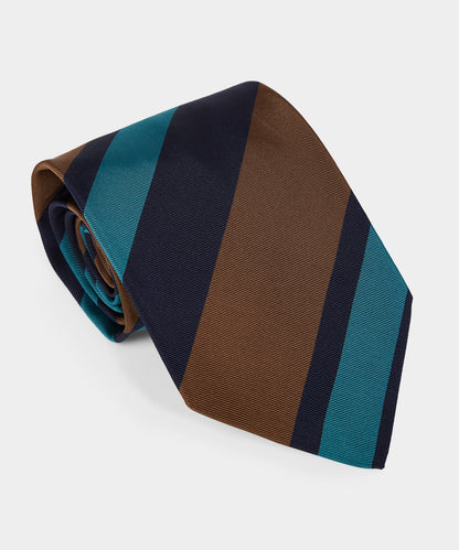 Todd Snyder Italian Silk Repp Stripe Tie - Teal