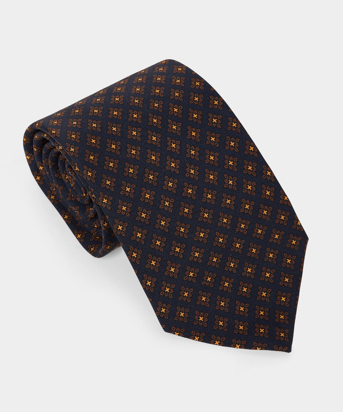 Todd Snyder Italian Medallion Silk Tie - Navy