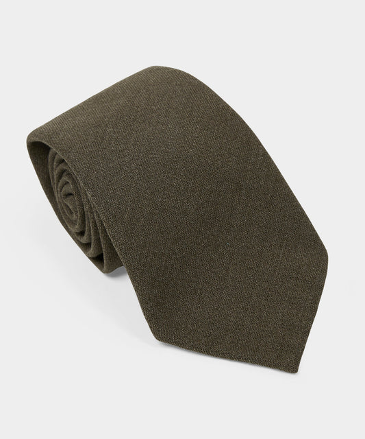 Todd Snyder Italian Wool Crepe Tie - Olive