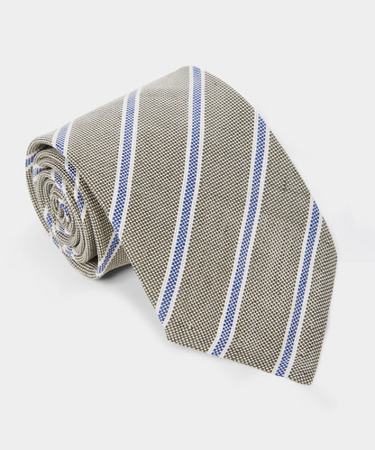 Todd Snyder Italian Cotton Regimental Striped Tie - Olive