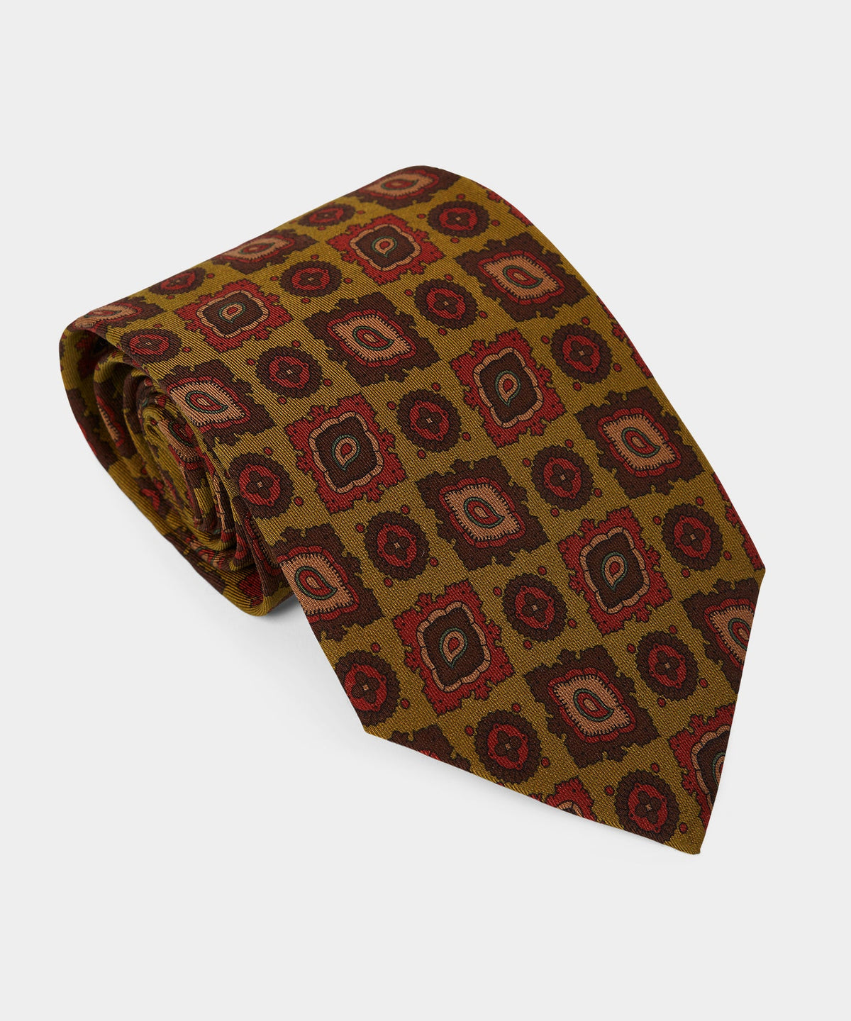 Todd Snyder Italian Wool-Silk Medallion Tie - Chartreuse