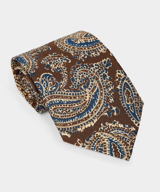 Todd Snyder Italian Silk Paisley Tie - Brown