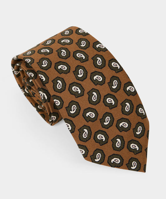 Todd Snyder Italian Silk Kernel Paisley Tie - Clay