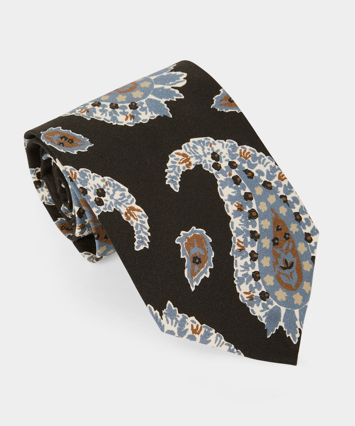 Todd Snyder Italian Silk Feather Paisley Tie - Caviar
