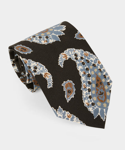 Todd Snyder Italian Silk Feather Paisley Tie - Caviar