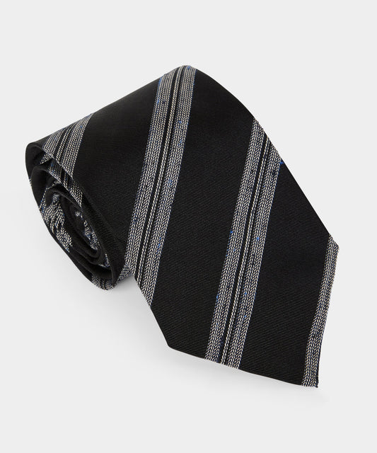 Todd Snyder Italian Silk Donegal Stripe Tie - Black
