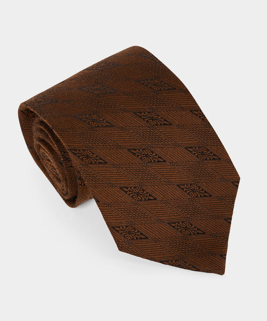 Todd Snyder Italian Wool-Silk Filigree Tie - Clay