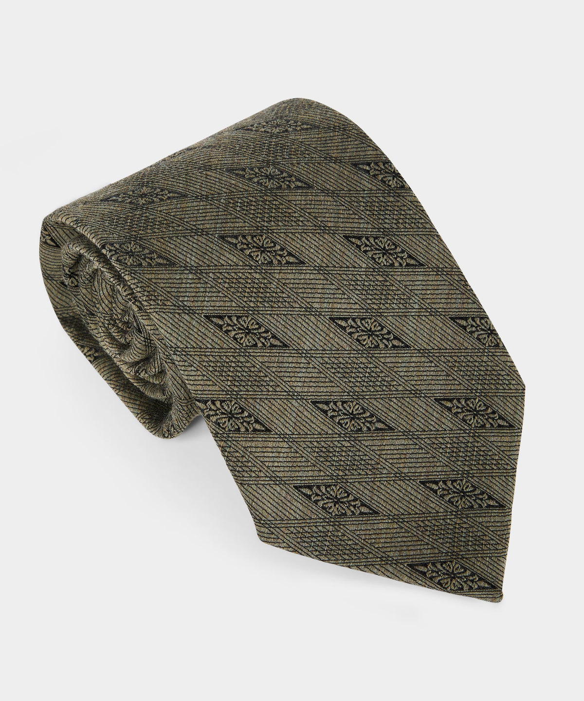 Todd Snyder Italian Wool-Silk Filigree Tie - Faded Jade