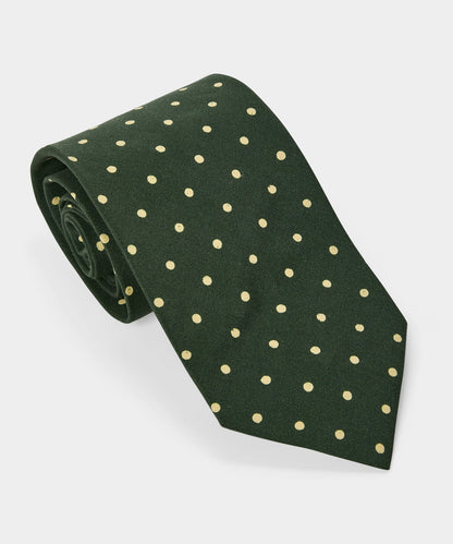 Todd Snyder Italian Silk Big Dot Tie - Emerald Green